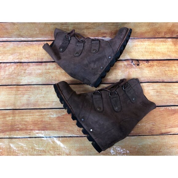 Sorel Joan of Arctic Brown Leather Nl2305-256 Booties Boots Womens 6 /37 (o7c) - Picture 6 of 10